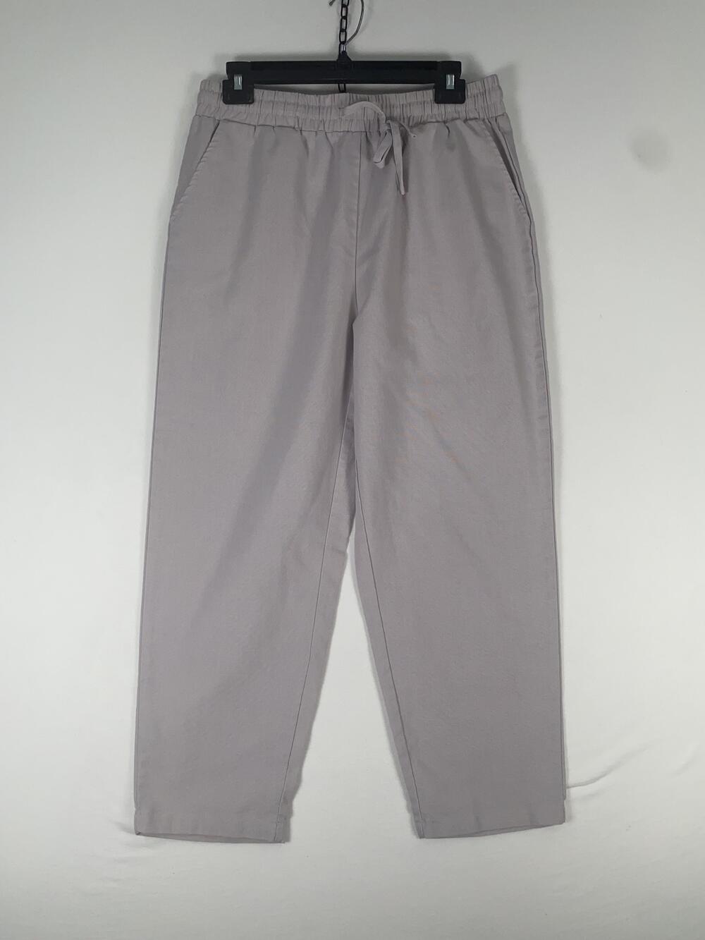 Coofandy Jogger Pants Mens Medium Gray Linen Rayon Relaxed Elastic Waist Casual